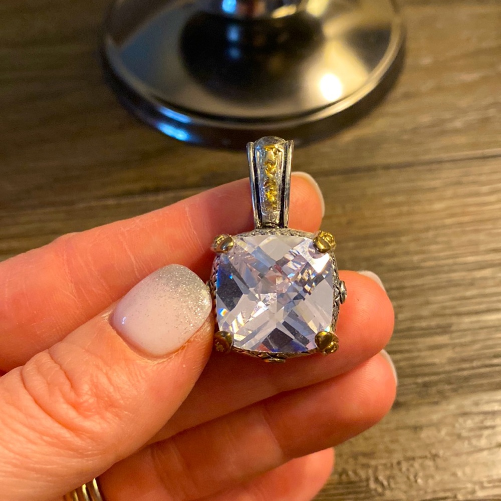 Silver and Gold Stud Necklace Pendant